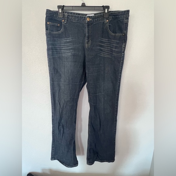 K. Jordan Dark Wash Plus Size Bootcut Jeans Size 18 - Picture 1 of 3